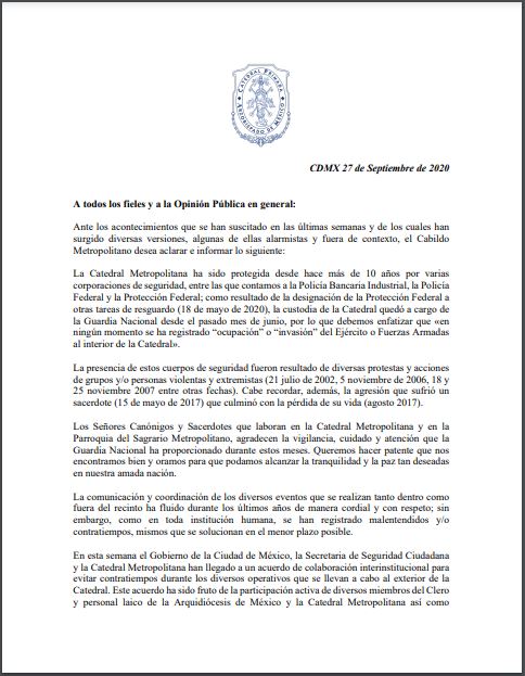 Catedral. Acuerdos con autoridades Catedral. Acuerdos con autoridades