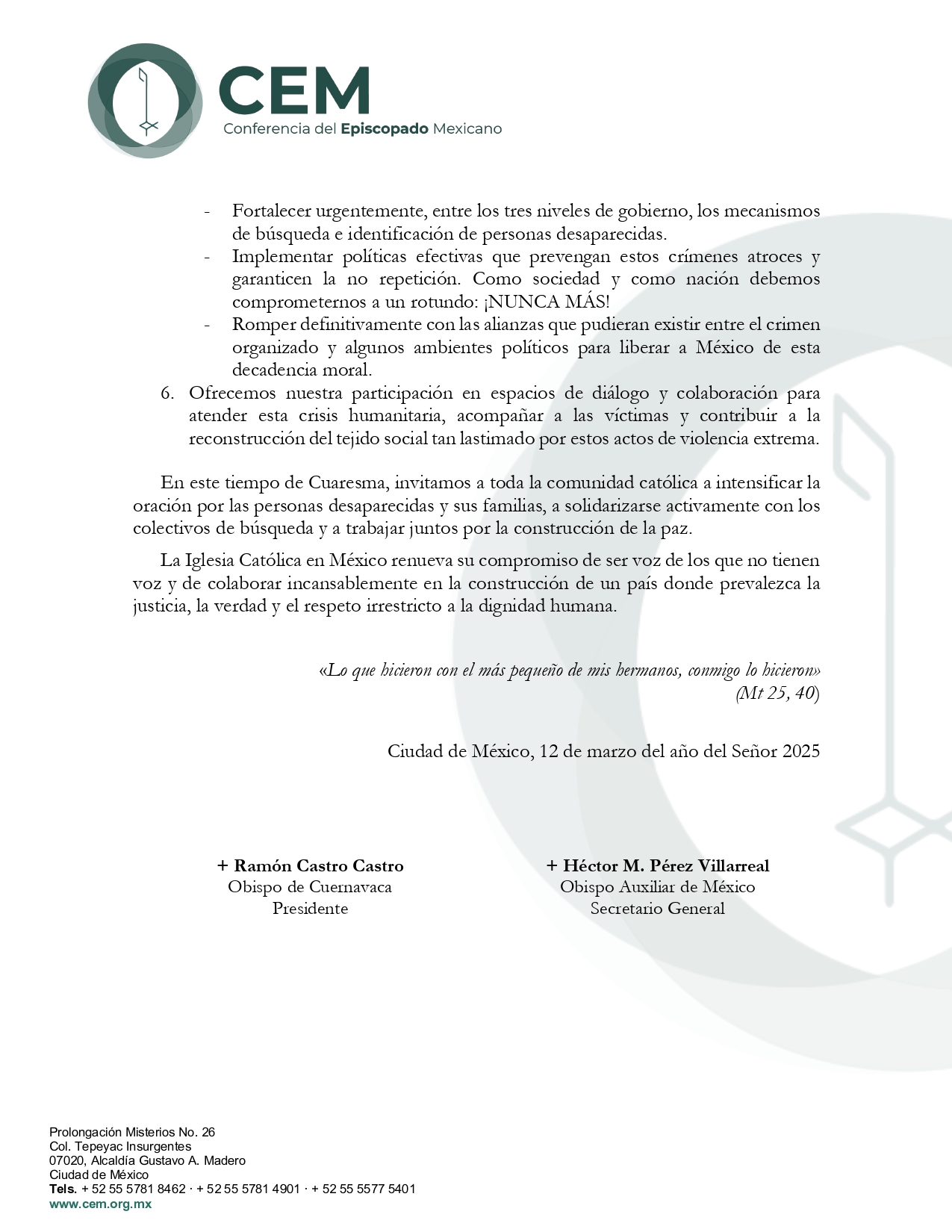 Mensaje de la CEM Ante el hallazgo de campo de exterminio page 0002