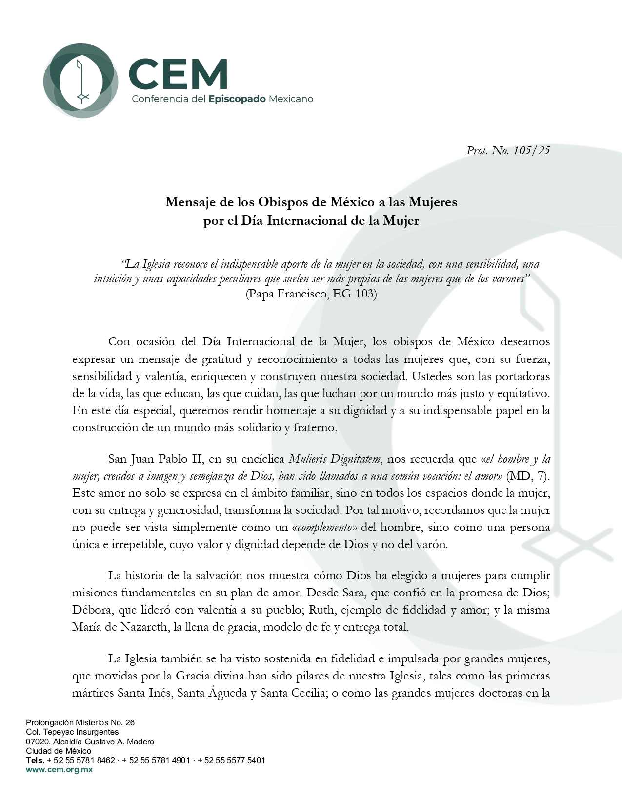 Mensaje por el Día Internacional de la mujer CEM page 0001