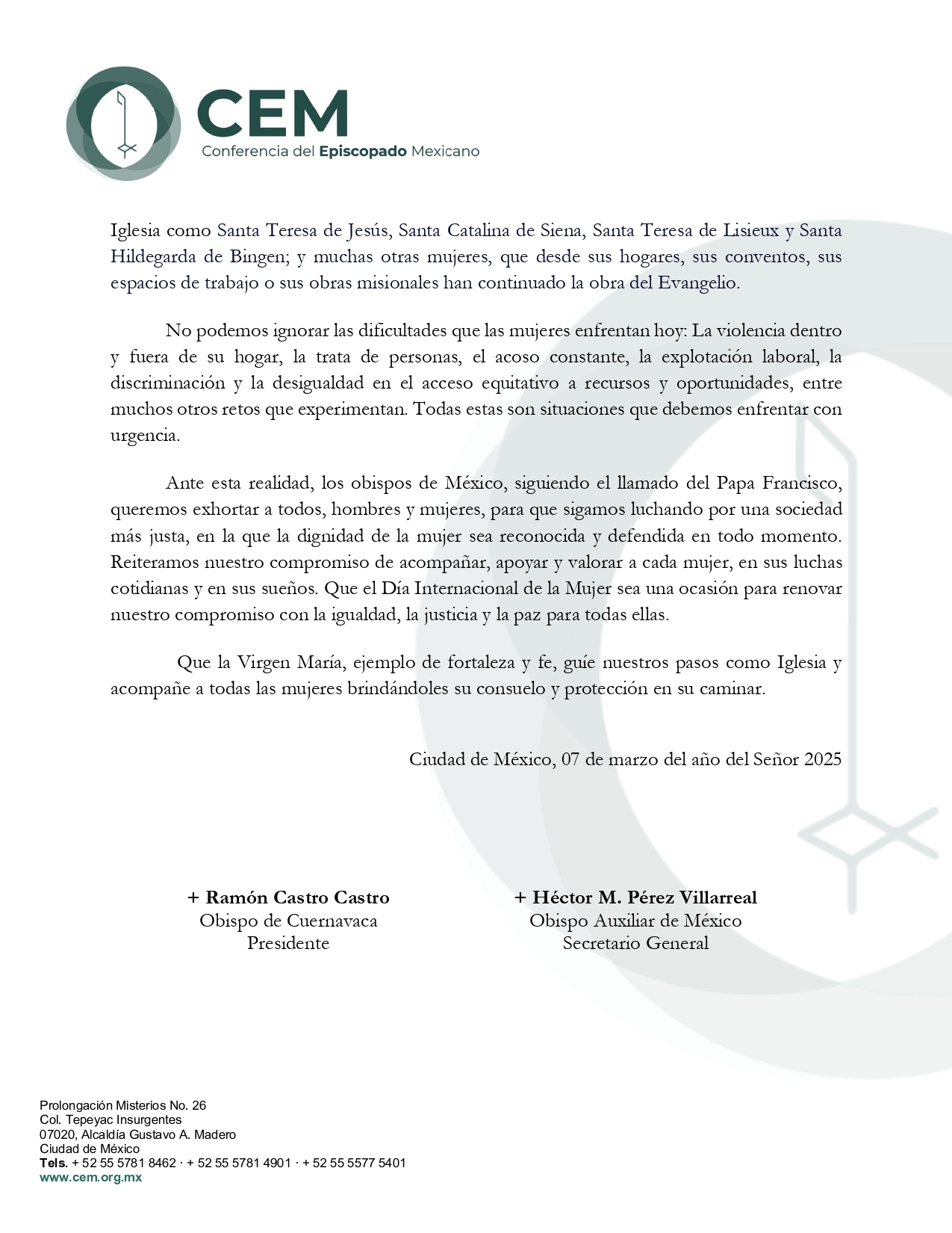 Mensaje por el Día Internacional de la mujer CEM page 0002