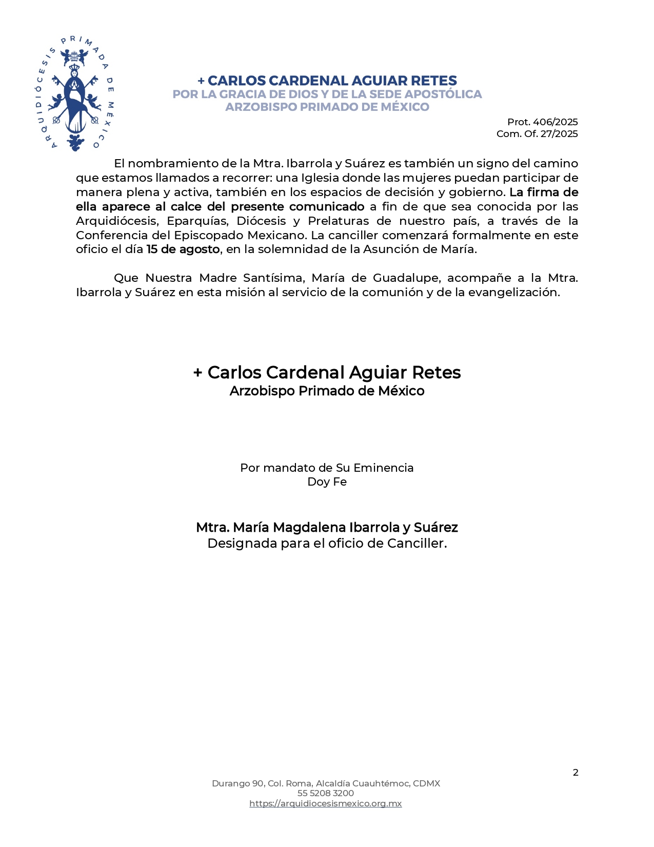 Com.Of.27 2025 Primera mujer laica canciller de la APM sinfirma page 0002
