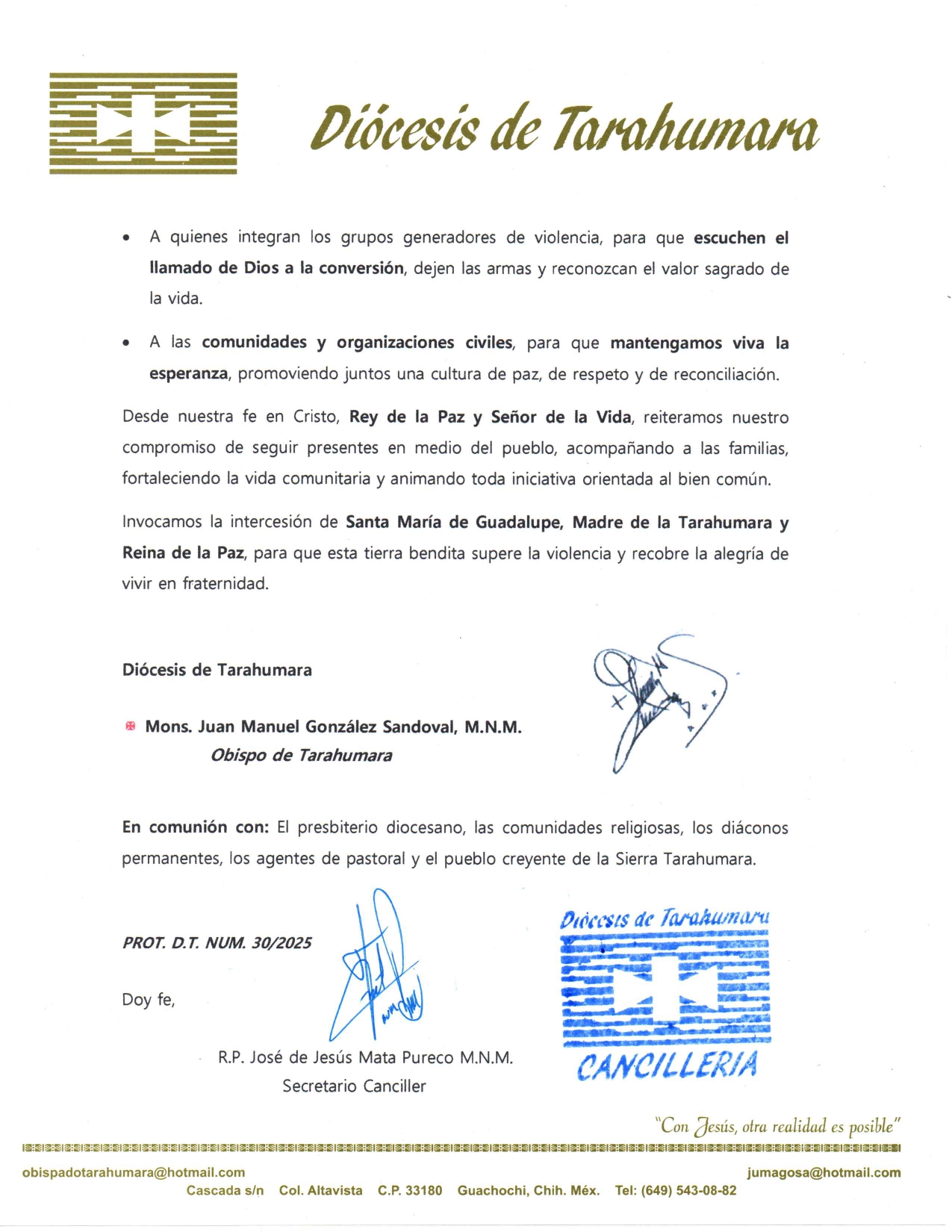 Manifiesto de Repudio por Violencia en la Sierra page 0002