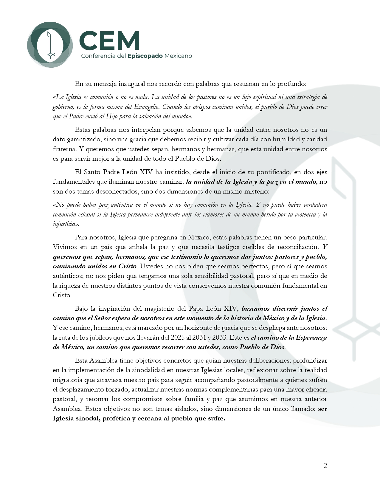 Mensaje al Pueblo de Dios CXIX AP page 0002