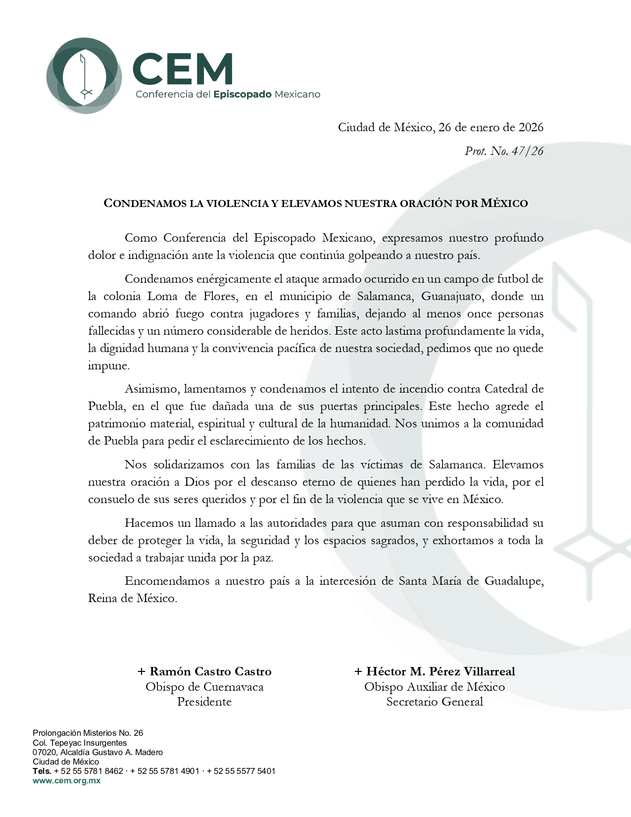 Comunicado por la Violencia en Salamanca y en Puebla page 0001