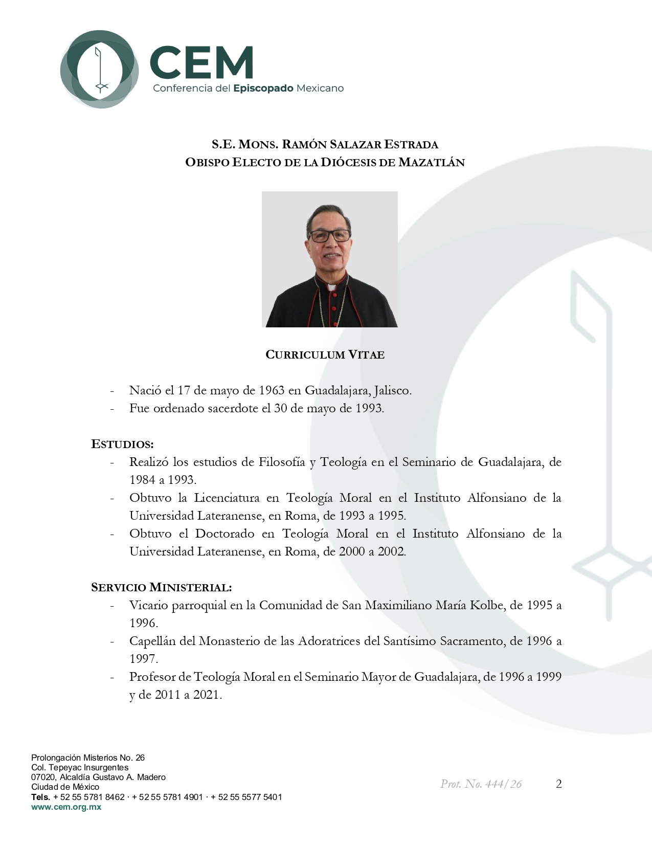 Aceptación de renuncia y sucesión Obispo de Mazatlán page 0002