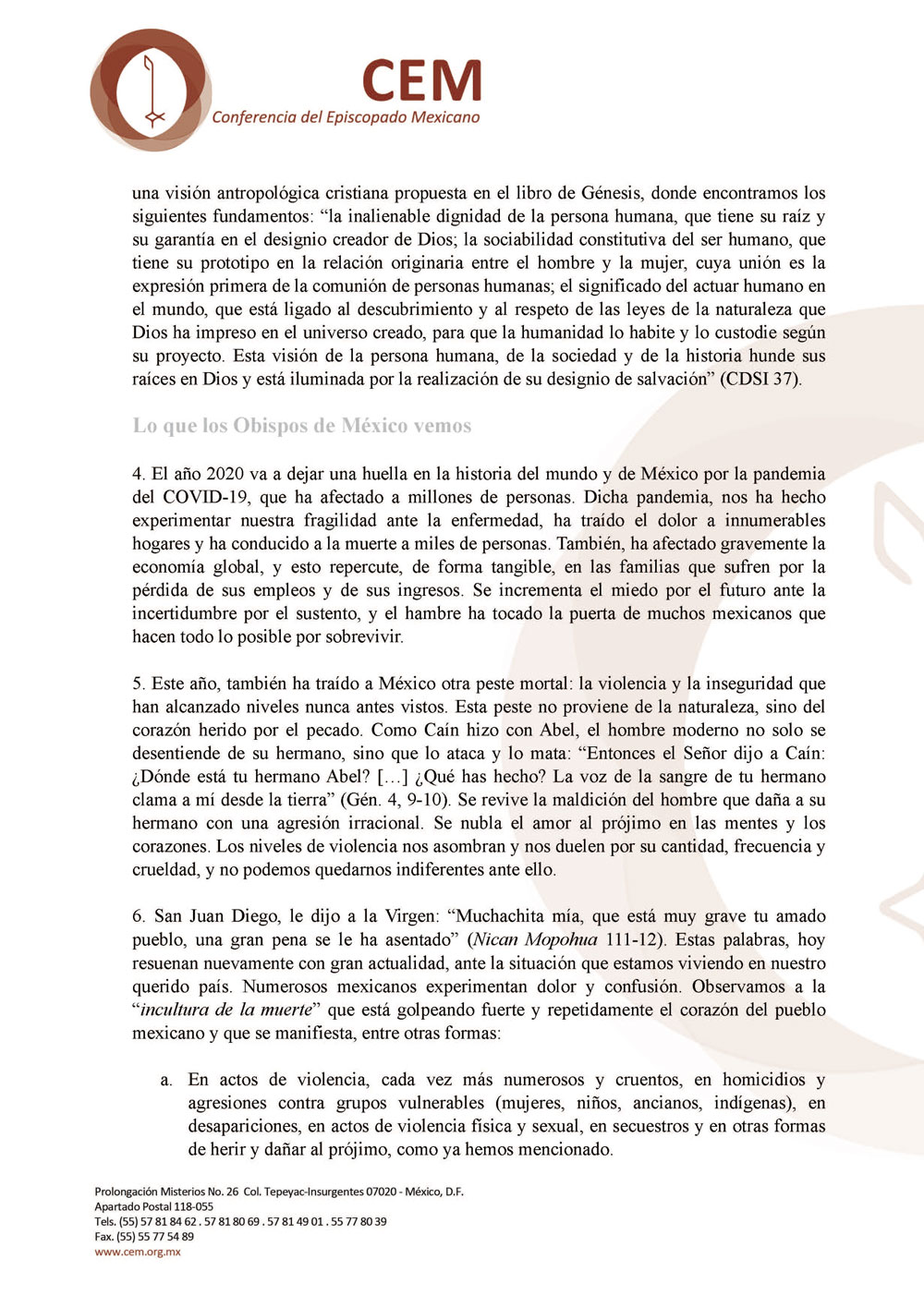 200716 CEM Declaracion de Obispos Página 2